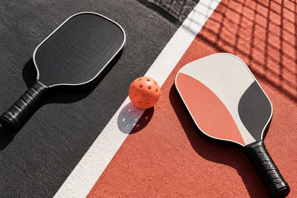 AI concept illustration of two paddles separated by a court line